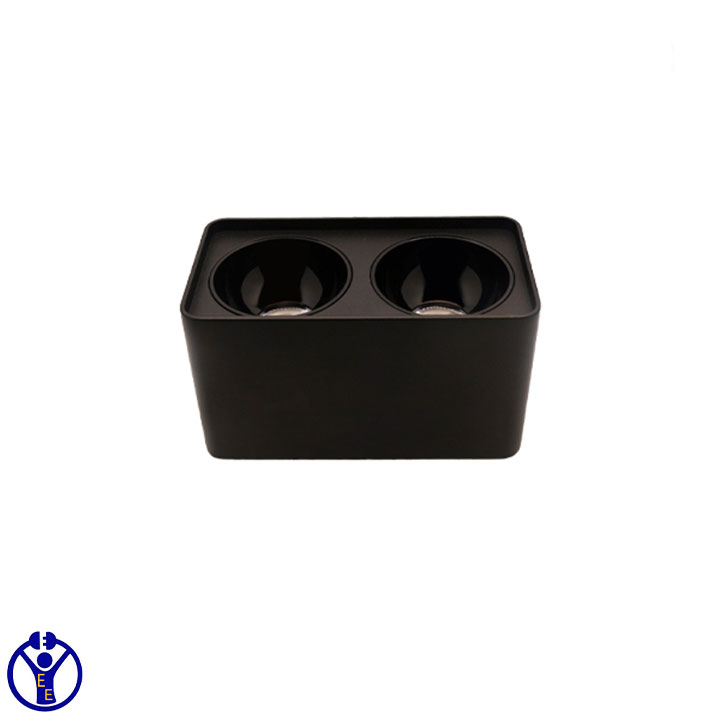 چراغ سیلندری روکار مربع دوقلو 12*2 وات رفلکتوردار یزد نور